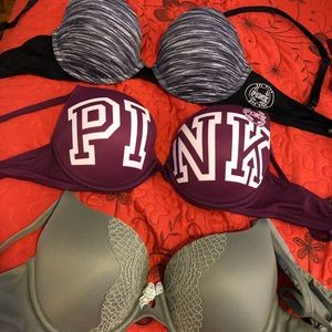 Pink Victoria’s Secret bras